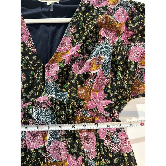 Entro Boho Floral Maxi Dress V-Neck Kimono Sleeve Multicolor Festival Size M - Picture 7 of 9